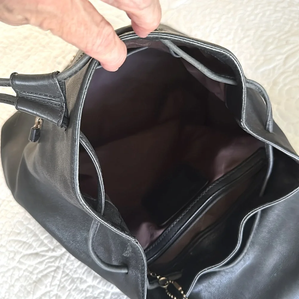 COACH Vintage 90’s Y2K Hampton Legacy Backpack Black - Picture 11 of 11